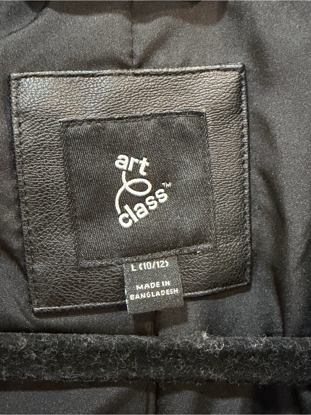 NWT Art Class Girls Size L (10-12) Black Faux Leather Biker Moto Jacket - Picture 9 of 12